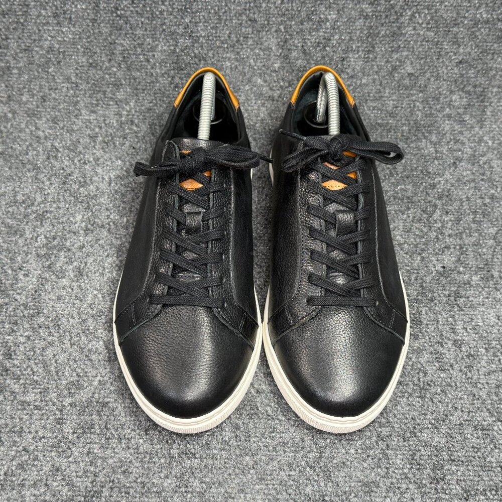 Allen Edmonds Courtside Lace Up Sneakers Mens 9.5 Black Leather Low Classic Shoe - Picture 3 of 13